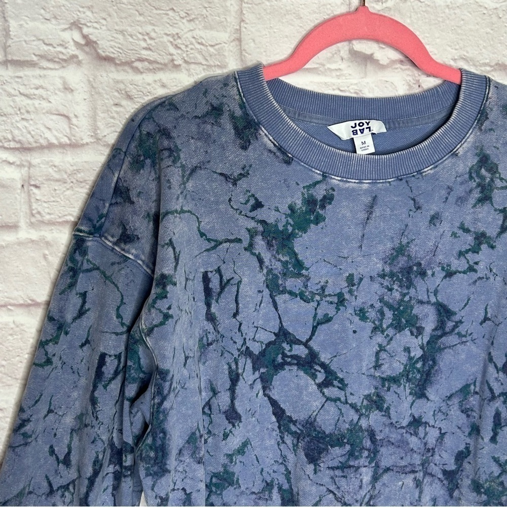 JoyLab Women's Blue Marble Print Relaxed Fit Sweatshirt - Picture 7 of 12